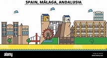 España, Málaga, Andalucía. ciudad arquitectura, edificios, calles ...