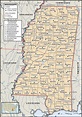 State and County Maps of Mississippi