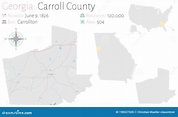 Mapa Del Condado De Carroll En Georgia Ilustración del Vector ...