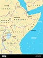 Mapa Político de África oriental Fotografía de stock - Alamy