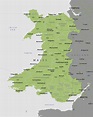 Political map of Wales - royalty free editable vector map - Maproom