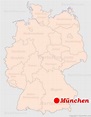München auf der Deutschlandkarte