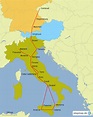 StepMap - Goethe's Italienreise - Landkarte für Europa