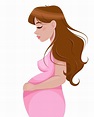 mujer embarazada, personaje de dibujos animados en estilo plano 2975853 ...