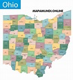 ⊛ Mapa de Ohio 🥇 Político y Físico Imágenes HD | 2023