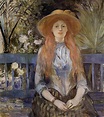 On a Bench - Berthe Morisot - WikiArt.org | 絵画, ルノアール, 女性画家