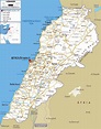 Grande hoja de ruta del Líbano con ciudades y aeropuertos | Líbano ...