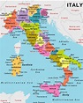 Mapa de Italia físico y político - Queverenitalia.com