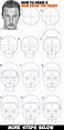 How to Draw a Man's Face from the Front View (Male) Easy Step by Step ...