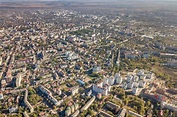 Vista aérea da cidade de ivano-frankivsk, ucrânia. | Foto Premium