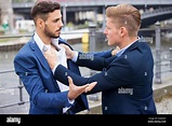 Two young men fighting aggressive hi-res stock photography and images ...