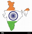 India mapa bandera Imagen Vector de stock - Alamy
