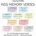 10 Kids Memory Verses C1 INSTANT DOWNLOAD, Kids Children's Memory ...
