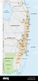 Miami metropolitan area or Greater Miami Area map Stock Vector Image ...