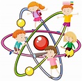 Children and atomic symbol 454863 Vector Art at Vecteezy
