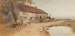 Sold Price: TOM LLOYD RWS (1849-1910) OUTSIDE THE INN - August 3, 0122 ...