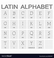Set monochrome icons with latin alphabet Vector Image