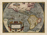 1608 - Tercera edición del mapa de Ortelius América. Es uno de los ...