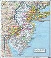 Large detailed roads and highways map of New Jersey state with national ...