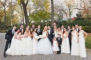 Bride and Groom with Fun Bridal Party