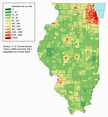 Map of Illinois (Population Density) : Worldofmaps.net - online Maps ...