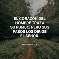 Proverbios 16:9 El corazón del hombre piensa su camino; Mas Jehová ...