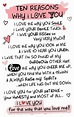 Inspired Words Keepsakes - Ten Reasons Why I Love You | Love notes to ...
