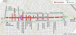 Avenida Paulista São Paulo mapa - Mapa da avenida Paulista, em São ...