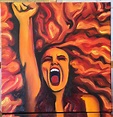 Mujer de Fuego 24 por 12 Original óleo Bellas | Etsy