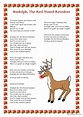 Rudolph, The Red Nosed Reindeer song…: Deutsch DAF Arbeitsblätter pdf & doc