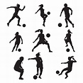 Women soccer player silhouette, Girl player vector, Female soccer ...