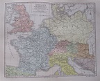 1895 Germanien 24x30 cm * alte Landkarte Karte Antique Map Lithographie ...