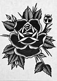 ROSE TATTOO — black traditional rose tattoo flash...