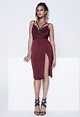 Alesha Dixon Eyelash Lace Slip Dress in Burgundy £59.00 | Avondjurk, Jurken
