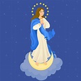 nuestra señora inmaculada concepción. Virgen María 3316951 Vector en ...
