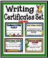 the writing certificate set includes four different types of writing ...