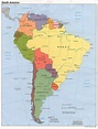 Large detailed political map of South America with capitals and major ...