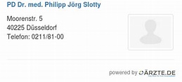 PD Dr. med. Philipp Jörg Slotty in 40225 Düsseldorf FA für ...