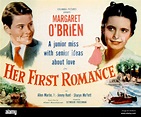 HER FIRST ROMANCE, US poster, Margaret O'Brien, Allen Martin, Jr., 1951 ...