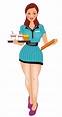 Cartoon Waitress - Serving You with a Smile!
