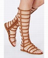 Lyst - Missguided Kendy Metallic Caged Gladiator Sandals In Tan in Brown
