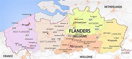 Map of flanders Belgium - Map flanders Belgium (Western Europe - Europe)