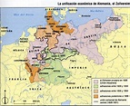 Historia: Mapa de la unificación alemana.