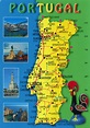 Grande mapa turístico de Portugal con caminos y ciudades | Portugal ...