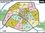 Carte de Paris arrondissement zones - Carte de Paris arrondissement ...