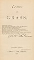 Poem ©: "Leaves of Grass" (First Edition; Signed) - by Walt Whitman ...