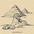 Dibujado a mano pirámides de egipto | Descargar Vectores gratis