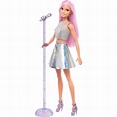 Barbie Careers Pop Star Doll, Long Pink Hair with Iridescent Skirt ...