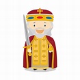 Charles I the Great Charlemagne Cartoon Character. Vector Illustration ...