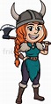 Viking Woman Cartoon Vector Clipart - FriendlyStock